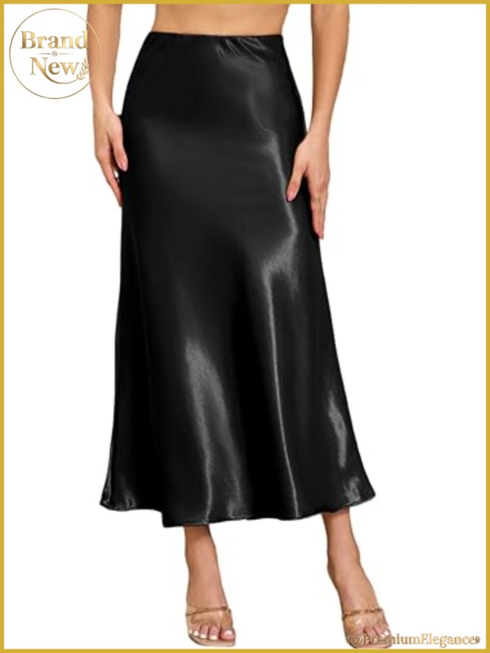 Women's Elegant Satin Maxi Skirt High Waist A-Line Flowy Long Skirt 2026